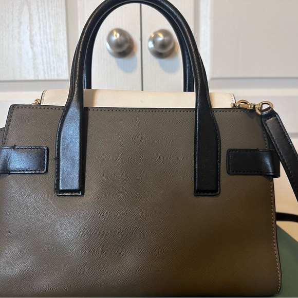 Michael Kors Carmen Small Olive Color-Block Saffiano Leather Satchel - Picture 8 of 13